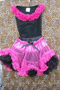 Hot Pink and Black Flip Pettiskirt